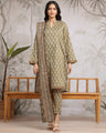 Unstitched Olive Printed Khaddar 3 Piece - EWU24A3-29608-3P