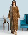 Unstitched Brown Printed Khaddar 3 Piece - EWU24A3-29643-3P