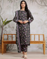 Unstitched Black Printed Khaddar 3 Piece - EWU24A3-29809-3P