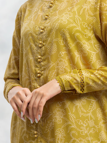 EWU24A4-29109-3P Unstitched Golden Printed Viscose 3 Piece