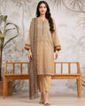 Unstitched Light Fawn Printed Khaddar 3 Piece - EWU24M2-192