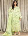 EWU24V1-28600-3P Unstitched Light Green Embroidered Lawn 3 Piece