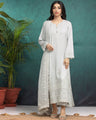 Unstitched Light Grey Embroidered Raw Silk 3 Piece - EWU24V16-30283-3P