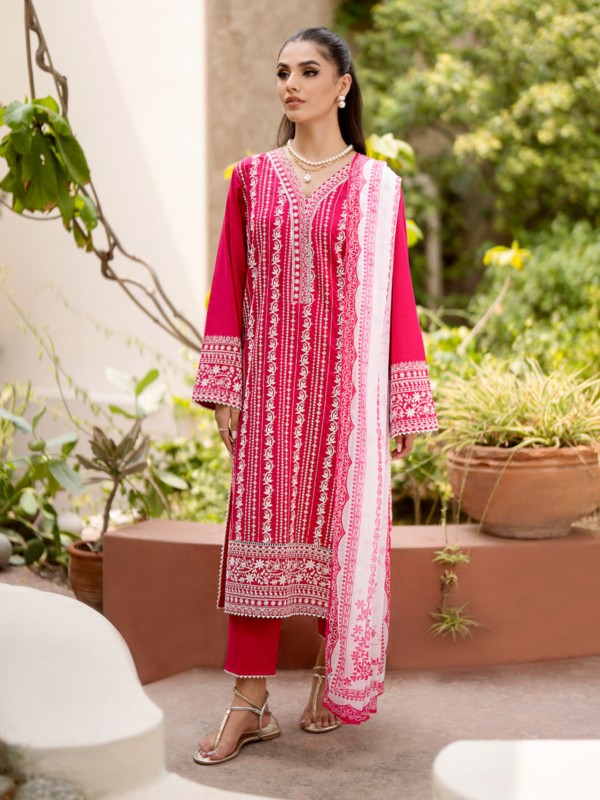 edenrobe Women's Pink Unstitched 3Pc Cambric - EWU24V2-28620-3P ...