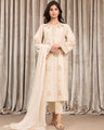 EWU24V2-28629-3P Unstitched Beige Embroidered Cambric 3 Piece