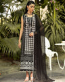 EWU24V2-30135-3P Unstitched Black Embroidered Cambric 3 Piece