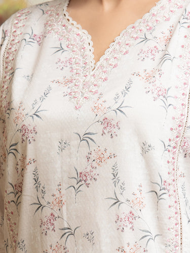 Unstitched Light Pink Embroidered Dobby 3 Piece - EWU24V7-30176-3P
