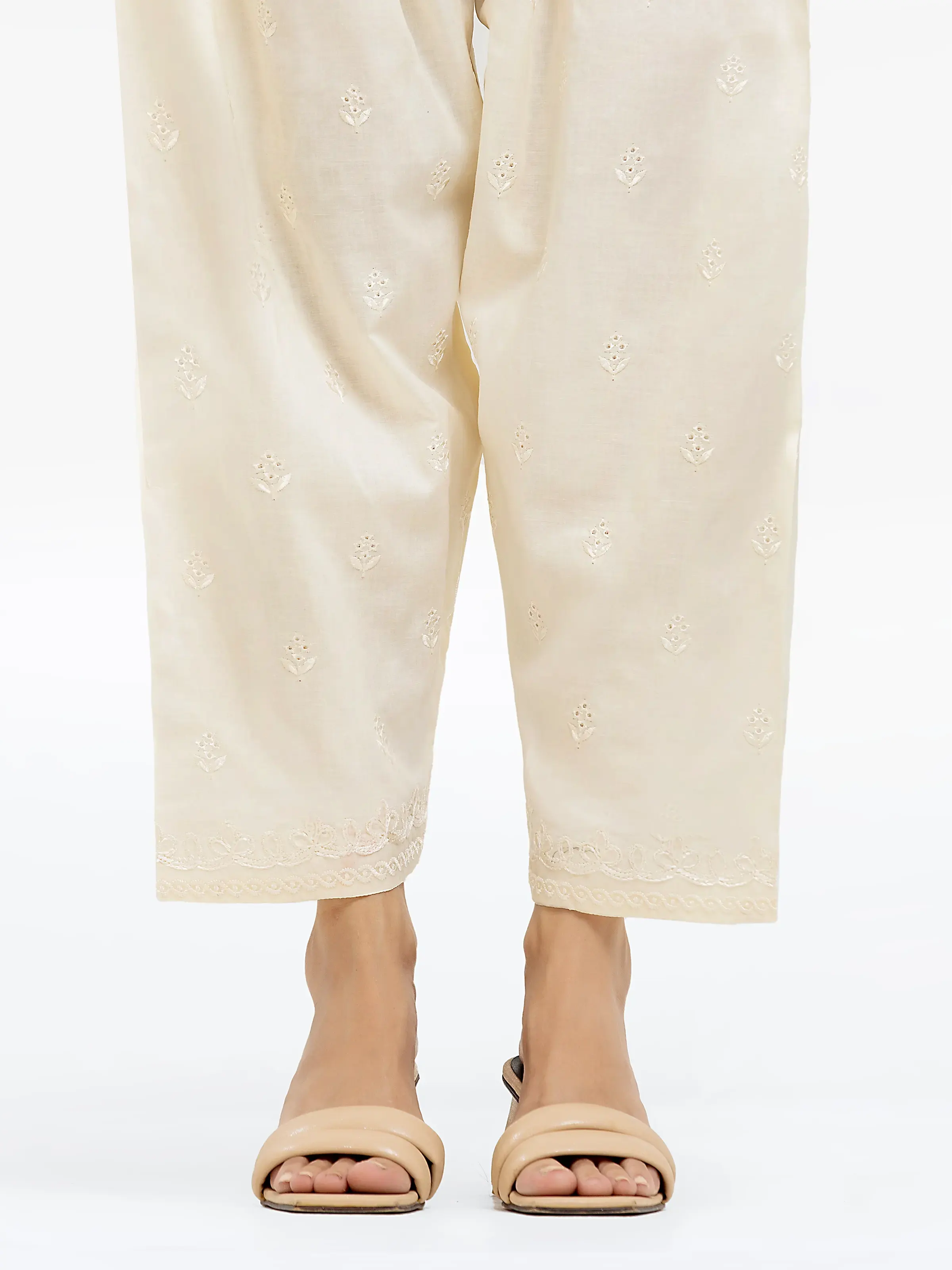 Women's Cream Shalwar - EWBSE24-00002