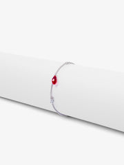 Crimson Teardrop Silver Bracelet - EAWB5-003