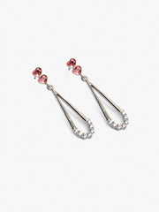 Heart Stud & Teardrop Dangle Earrings - EAWE5-003