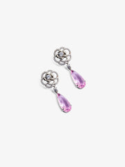 Floral Crystal Drop Earrings - EAWE5-006