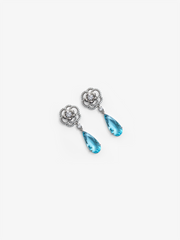 Floral Crystal Drop Earrings - EAWE5-007