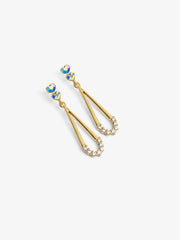 Heart Stud Drop Earrings - EAWE5-017