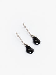 Elegant Sliver Black Dangle Earrings - EAWE5-018