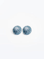 Blue Pave Crystal Round Studs - EAWE5-048