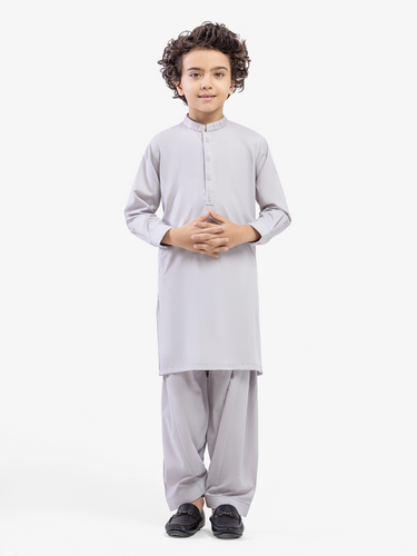Boy's Ash Grey Kurta Shalwar - EBTKS5-4042