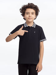 Boy's Black Polo Shirt - EBTPS5-016
