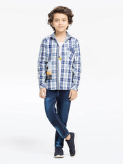 Boy's Blue & White Shirt & Tank Top - EBTS5-27583-2P