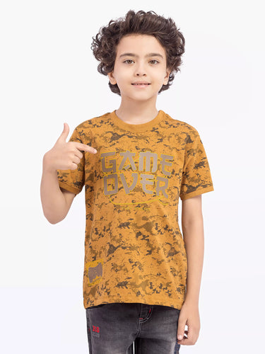 Boy's Mustard Brown T-Shirt - EBTTS5-010