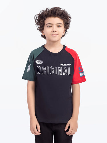 Boy's Black T-Shirt - EBTTS5-022