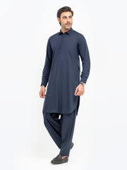 Men's Navy Blue Kurta Shalwar - EMTKST5-99560