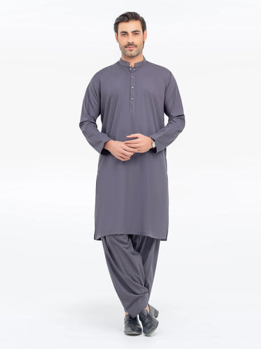 Men's Dark Grey Kurta Shalwar - EMTKS5-41156