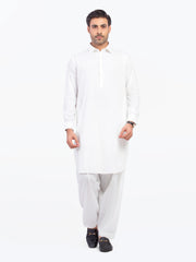 Men's Off White Kurta Shalwar - EMTKS5-41167