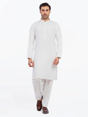 Men's Off White Kurta Shalwar - EMTKS5-41168