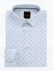 Men's Ice Blue Textured Shirt - EMTSI5-50745
