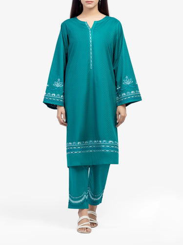Pret 2Pc Embroidered Dobby Shirt Trouser - EWTKE24-81447ST