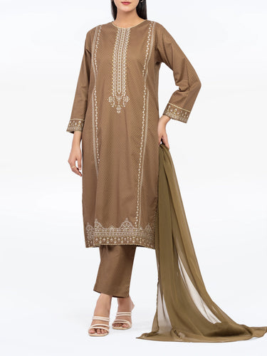 Pret 3Pc Embroidered Dobby Suit - EWTKE5-81445-3P