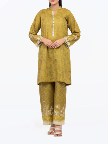 Pret 2Pc Embroidered Lawn Slub Shirt Trouser - EWTKE5-81682ST
