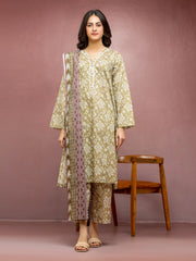 Unstitched Green Printed Lawn 3 Piece - EWU5A1-35095-3P