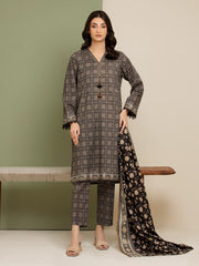 Unstitched Black Printed Lawn 3 Piece - EWU5A1-35190-3P