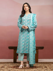 Unstitched Light Blue Printed Lawn 3 Piece - EWU5A1-35229-3P