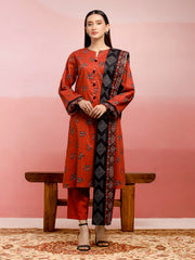 Unstitched Rust Printed Lawn 3 Piece - EWU5A1-35230-3P