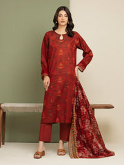 Unstitched Rust Printed Zari Lawn 3 Piece - EWU5M6-009-3P