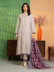 Unstitched Beige Printed Lawn 3 Piece - EWU5A1-35245-3P