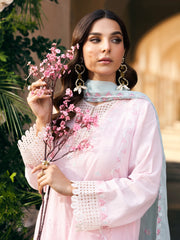 Unstitched Light Pink Embroidered Lawn 3 Piece - EWU5V1-31236-3P
