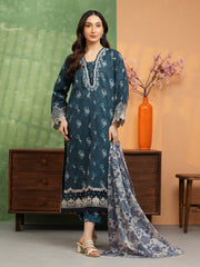 Unstitched Blue Embroidered Lawn 3 Piece - EWU5V1-31422-3P