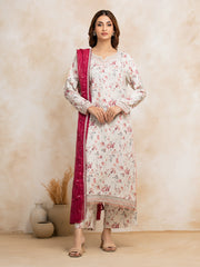 Unstitched Embroidered Raw Silk Suit - EWU5V16-30221-3P
