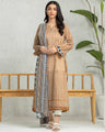 EWU24A1-28104-3P Unstitched Beige & Brown Printed Lawn 3 Piece