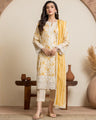 Unstitched Beige & Yellow Embroidered Lawn 3 Piece - EWU24V1-28609-3P