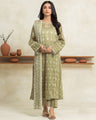 Unstitched Light Olive Printed Lawn 3 Piece - EWU24A1-29151-3P