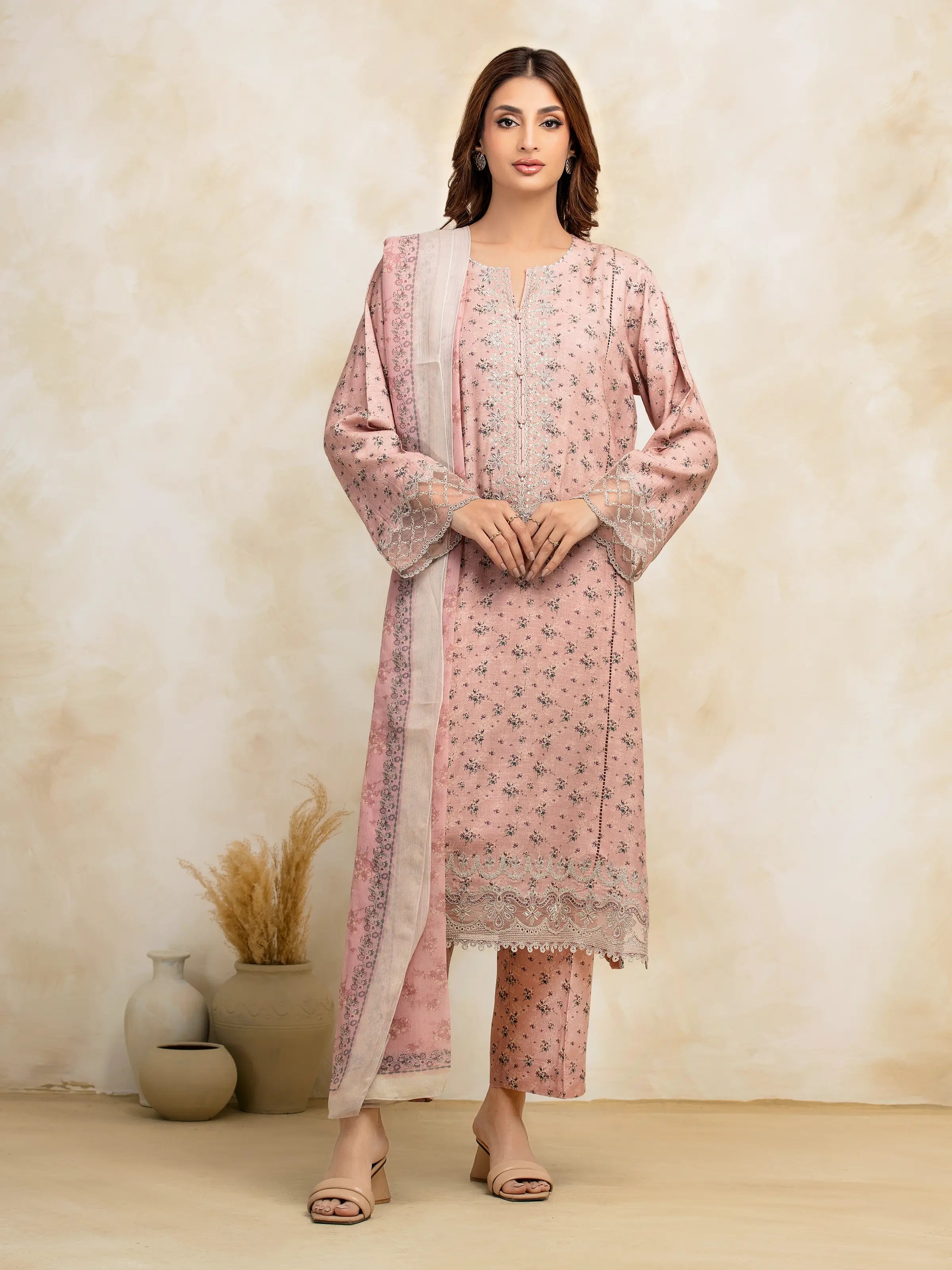 Women's Tea Pink Unstitched - EWU5V16-30226-3P