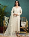 Unstitched Cream Embroidered Raw Silk 3 Piece - EWU24V16-30280-3P