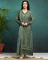 Unstitched Forest Green Embroidered Raw Silk 3 Piece - EWU24V16-30281-3P