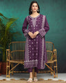 Unstitched Plum Embroidered Cambric 3 Piece - EWU24V2-31016-3P