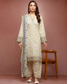 Unstitched Beige Embroidered Cambric 3 Piece - EWU5V2-31058-3P