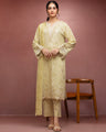 Unstitched Light Yellow Embroidered Cambric 3 Piece - EWU5V2-31079-3P